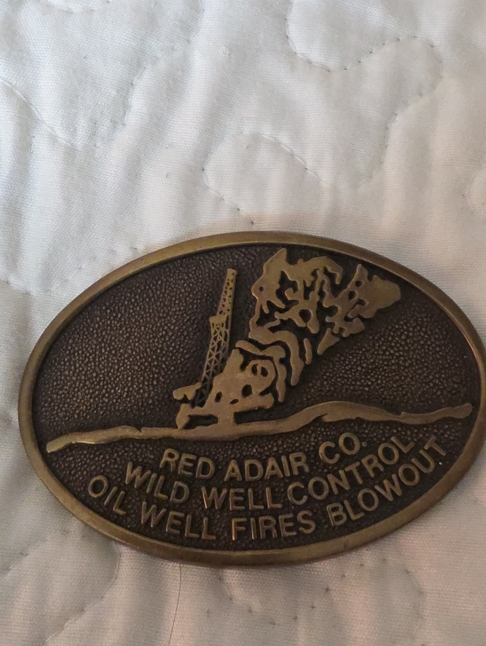 VINTAGE RED ADAIR CO. WILD WELL CONTROL BELT BUCKLE